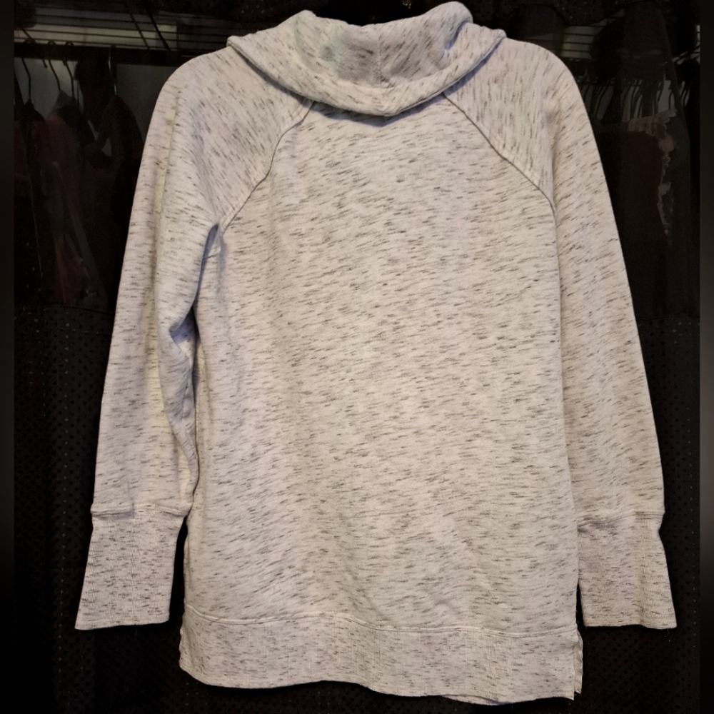 🩶 Calvin Klein Performance Light Gray Cowl Neck Sweatshirt - Picture 3 of 6